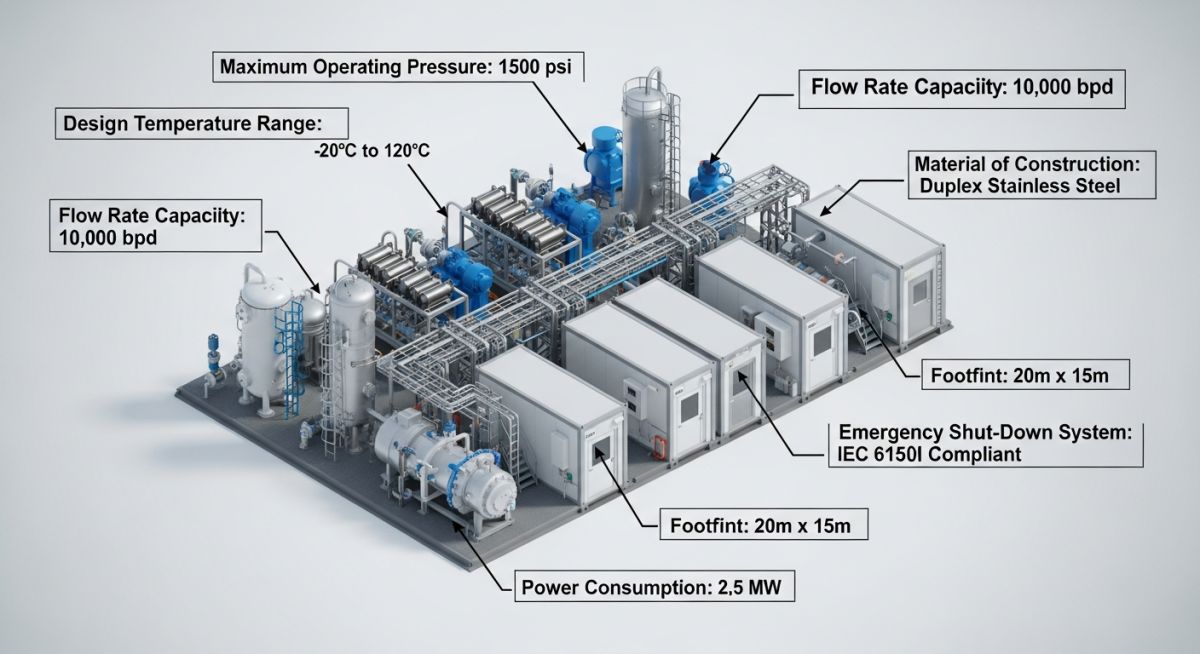 3D model of an oil and gas facility designed using a comprehensive Basis of Design