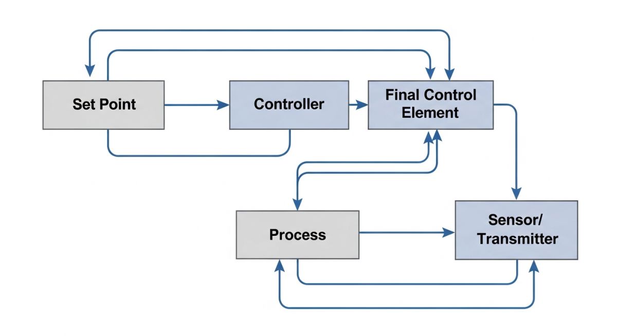 Detailed block diagram of a standard Process Control feedback loop