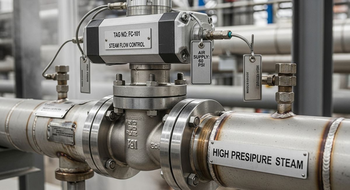 Pneumatic control valve acting as a final control element in a steam Process Control application