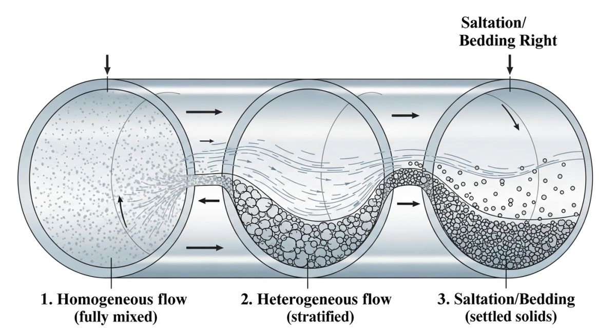 Flow regimes and critical settling velocity in Slurry Piping System Design