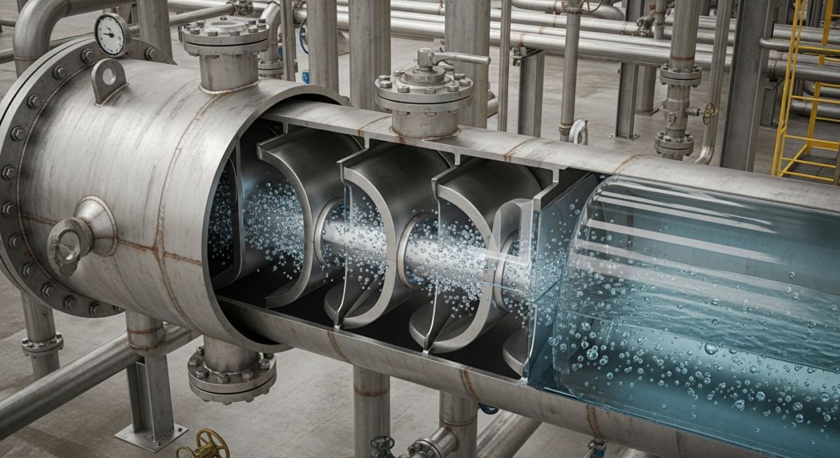 Industrial engineering setup showing what is a coalescer vessel in a refinery.