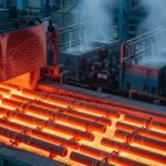 Annealing steel process in furnace showing heat treatment and controlled cooling of metal