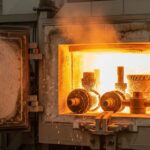 Case hardening of steel process in industrial furnace heat treatment