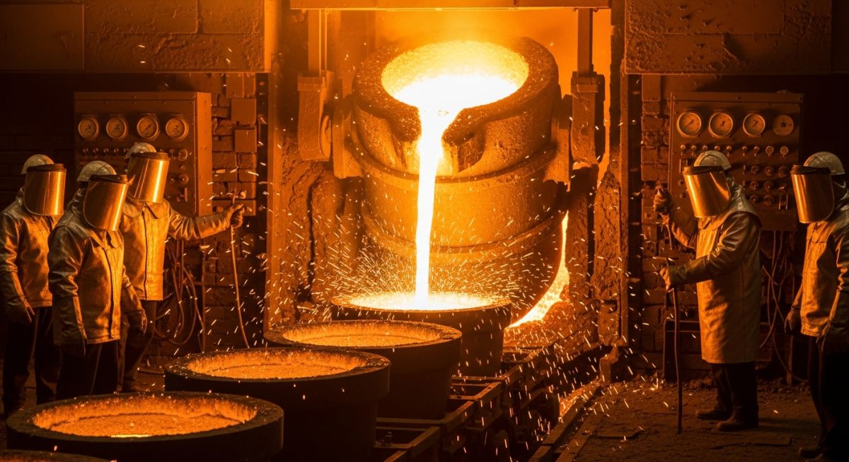 How is steel made in blast furnace molten metal production process
