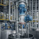 Industrial agitators in mixing tank showing agitator components and types of agitators