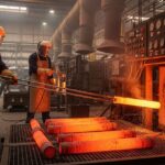 Normalizing process of steel in heat treatment furnace with air cooling