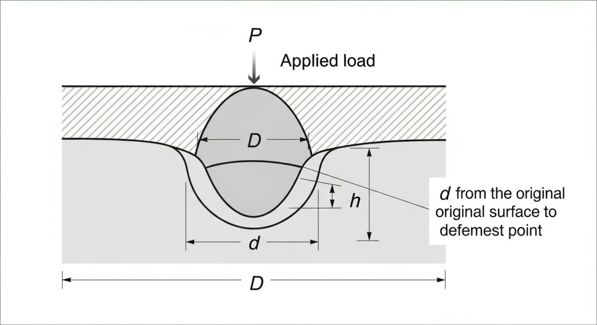 Brinell Hardness Test Formula and Indentation Diagram