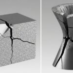 Brittle fracture vs ductile fracture comparison with real material failure surfaces