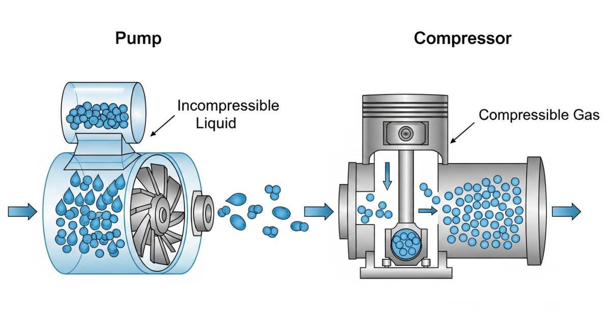 Thermodynamic comparison of liquid pumping versus gas compression