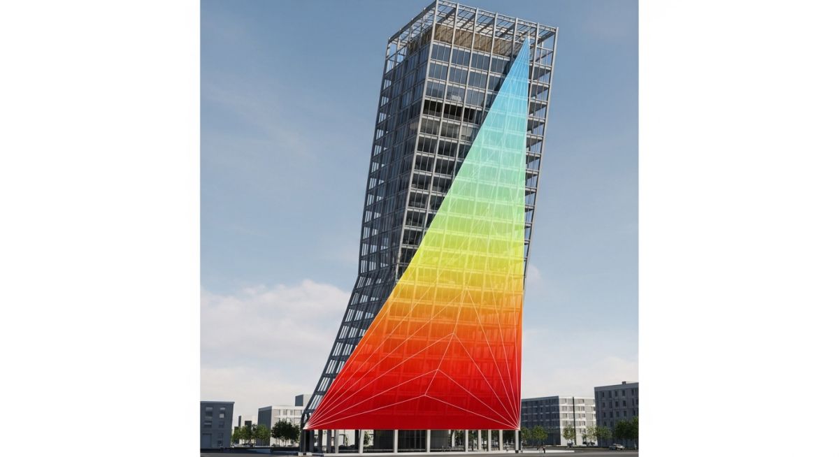 Guided Cantilever Method in multistorey frame structural analysis showing axial stress distribution