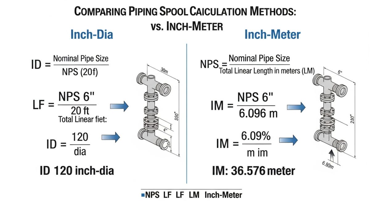 Inch-dia and inch-meter calculation formulas and engineering workflows
