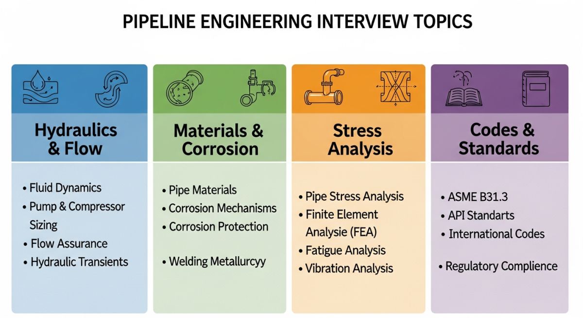 Pipeline Engineering Interview Topics Chart