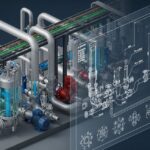 A digital screen displaying a detailed piping isometric drawing and 3D CAD model of an industrial piping system.