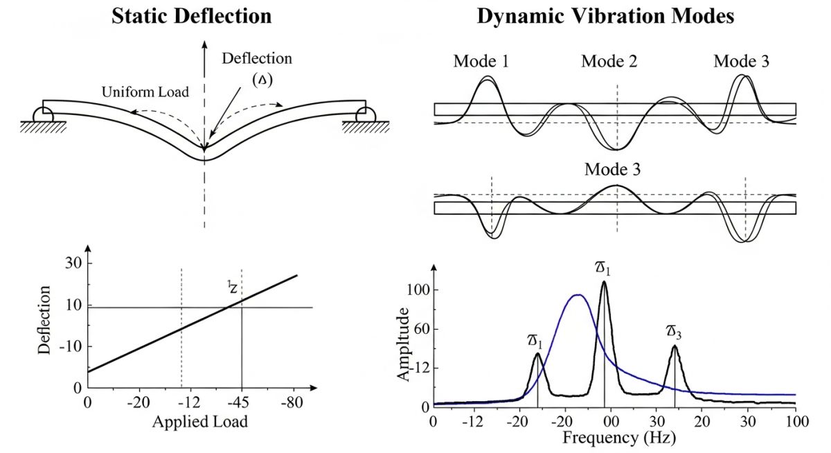 Piping Static vs Dynamic Deflection Diagram