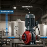 Pump NPSH diagram showing suction head and vapor pressure