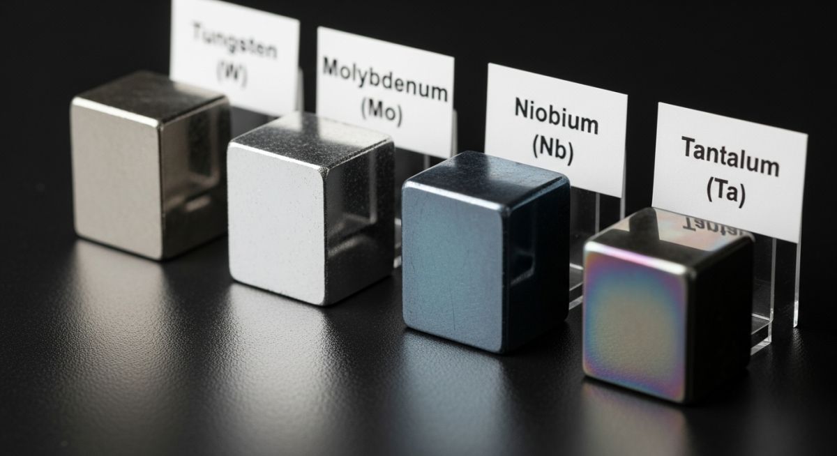 Refractory metals samples including tungsten and molybdenum