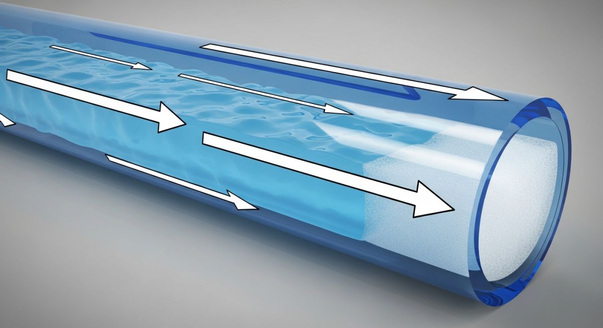 3D schematic diagram illustrating slug flow in a horizontal pipeline with alternating liquid slugs and gas pockets.