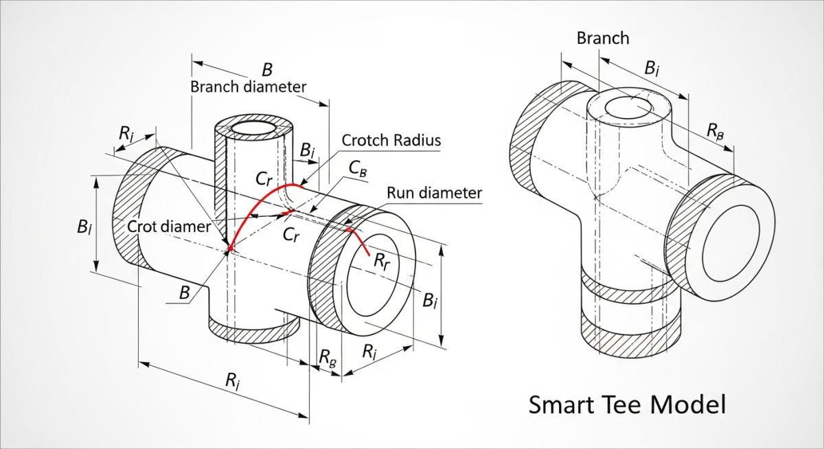 Smart Tee Geometric Parameters Diagram