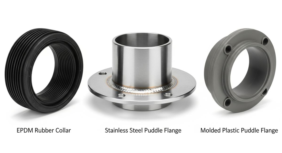 Comparison of molded, clamp-on, and fabricated puddle flanges