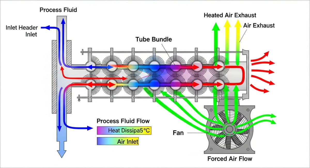 Air Cooled Heat Exchanger tube bundle flow diagram