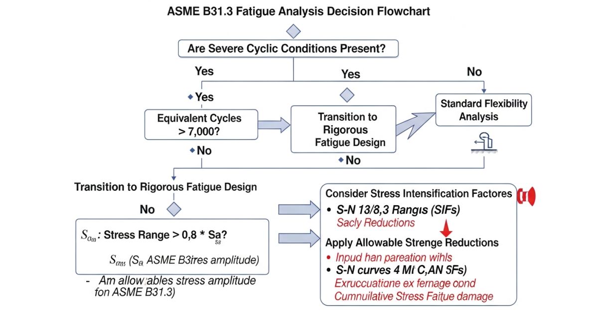 ASME B31.3 cyclic condition decision logic flowchart