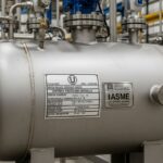 ASME certification mark stamped on an industrial pressure vessel nameplate