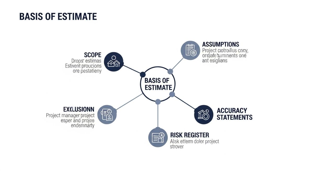 Infographic showing the hierarchy of BOE components from design basis to risk assessment