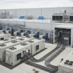Modern Battery Energy Storage Systems integrated into a large-scale data centre power distribution infrastructure.