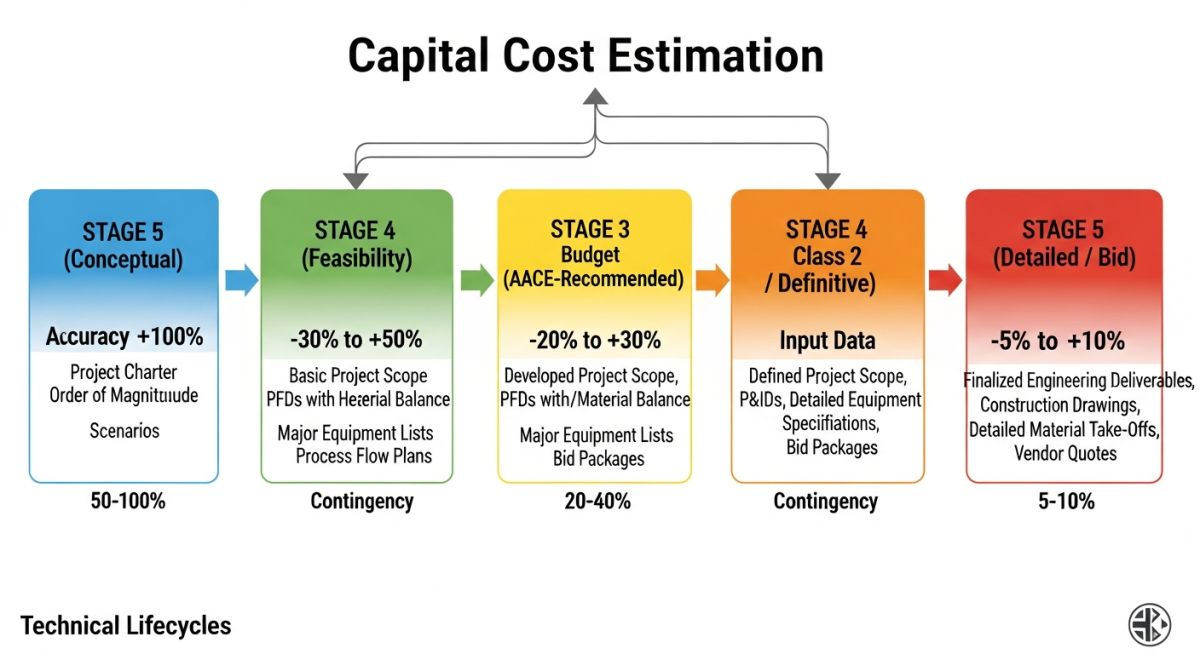 Piping project cost estimation lifecycle