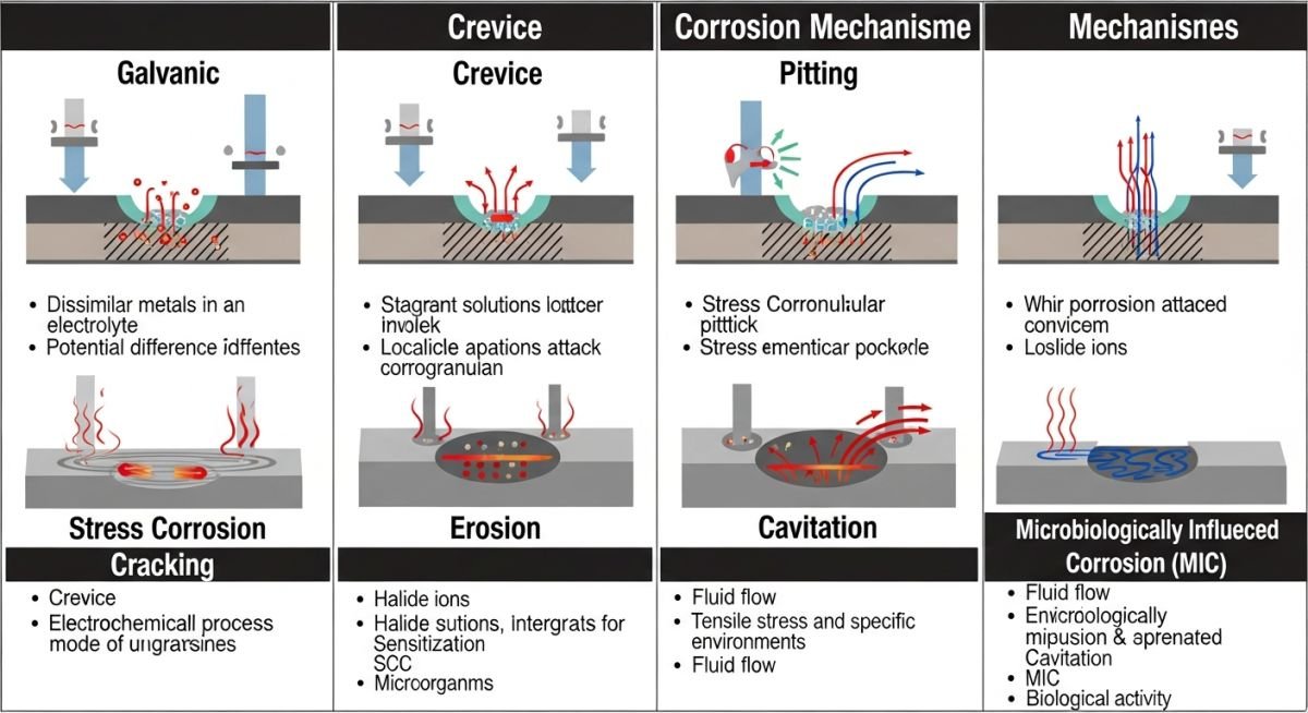 Diagram showing pitting vs uniform corrosion