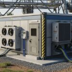 Modular Edge Data Centre unit installed at a telecommunications site for low-latency processing.