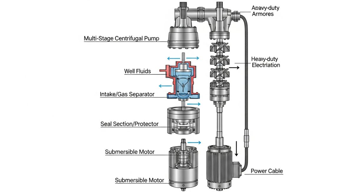 Electrical Submersible Pump Components Schematic