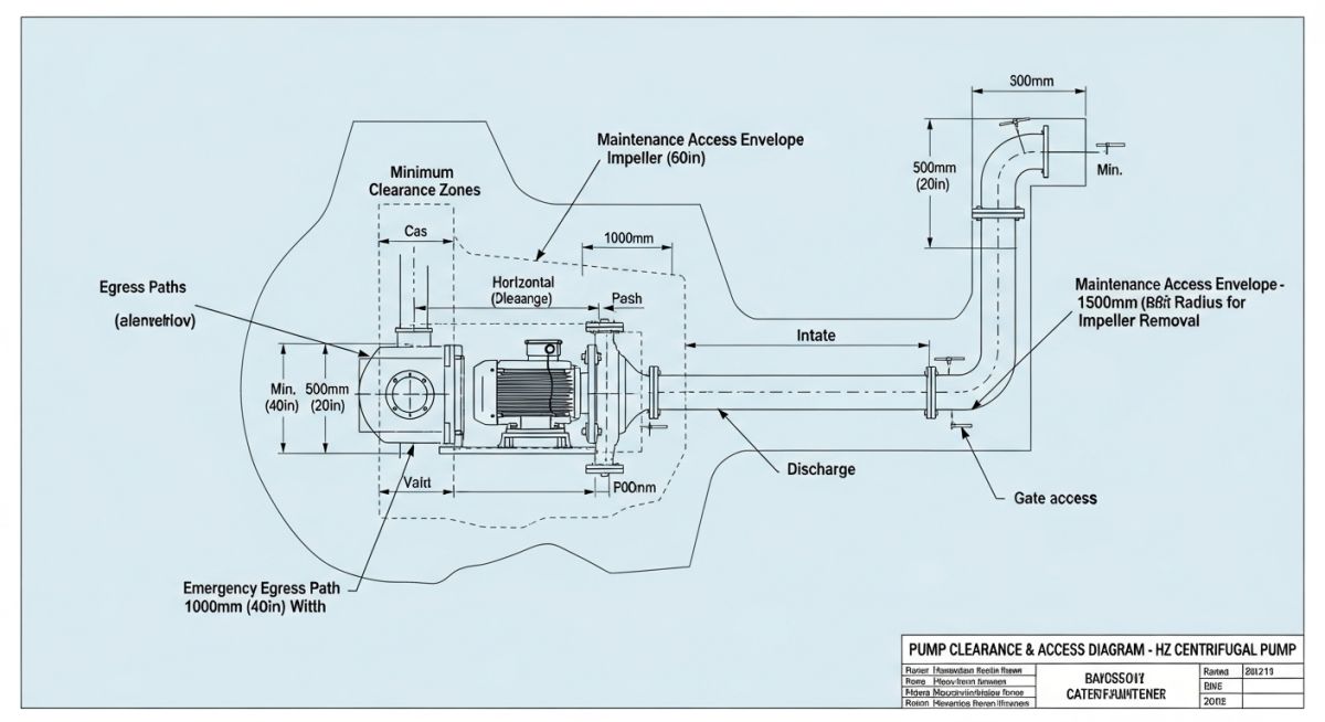 Equipment maintenance clearance diagram