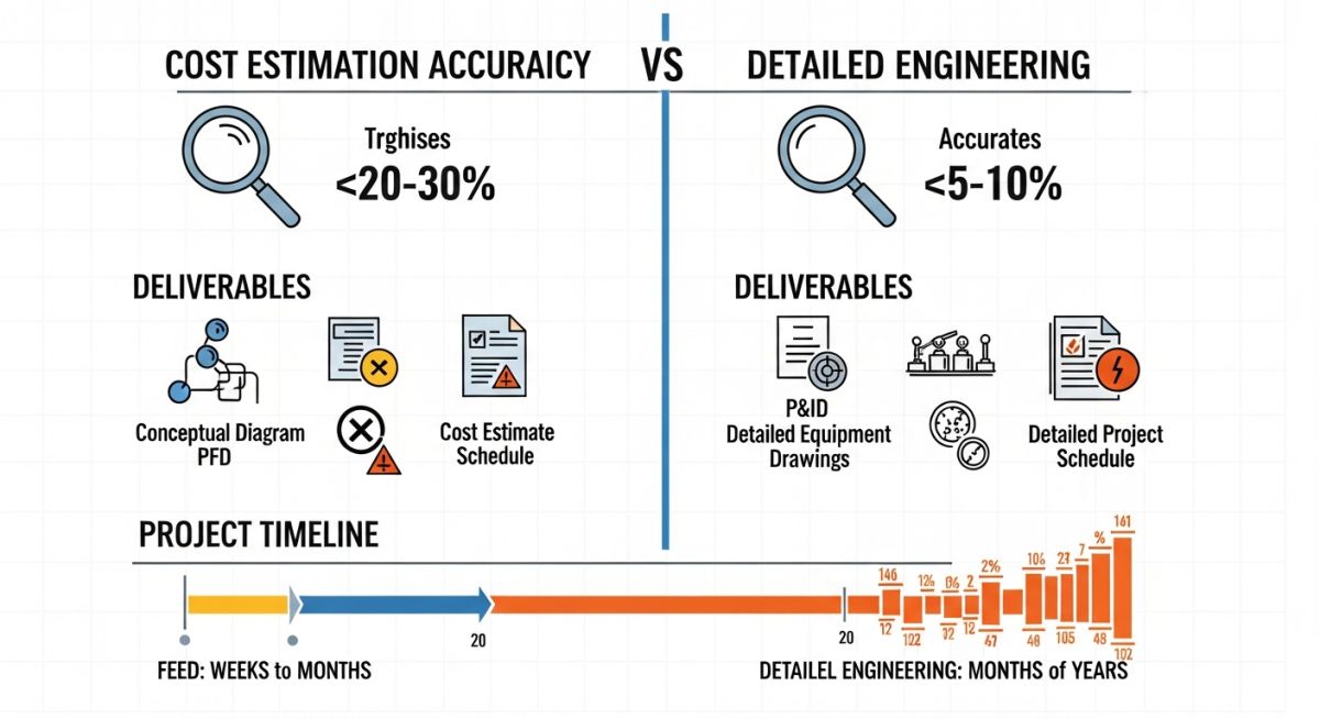 FEED vs Detailed Engineering Comparison Chart