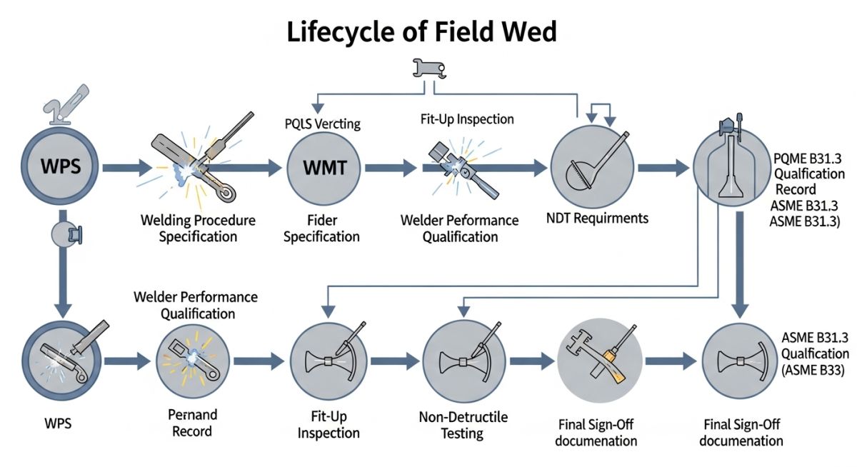 Technical workflow for field welding compliance and inspection
