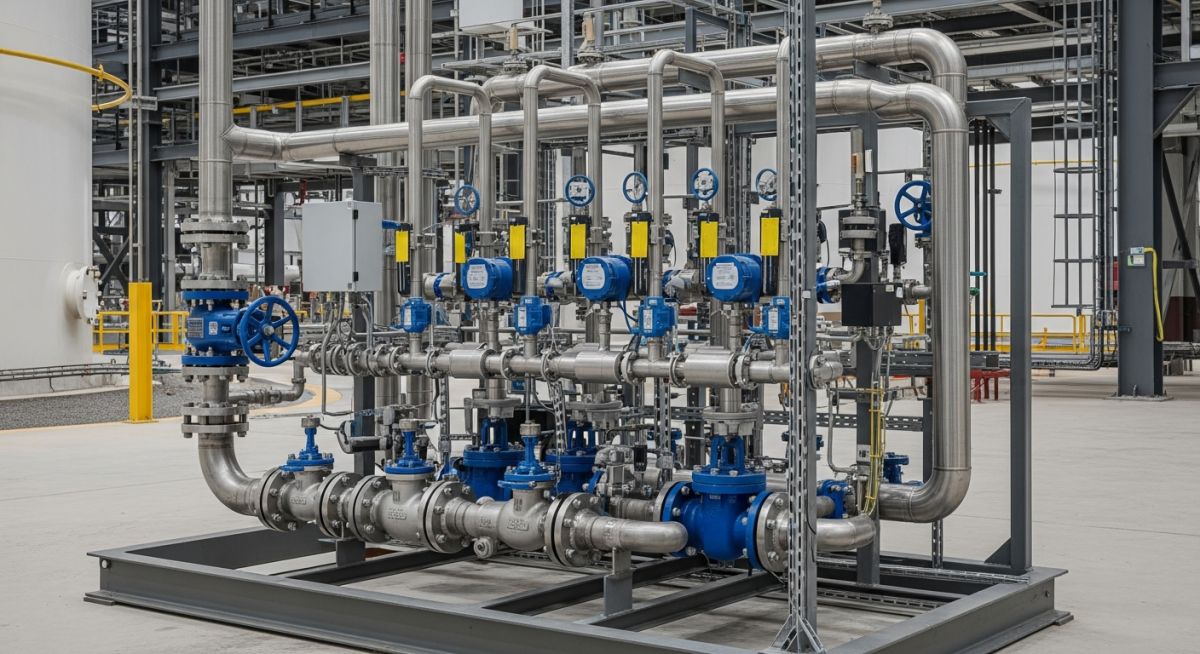 Industrial multi-stream flow metering skid for oil and gas custody transfer