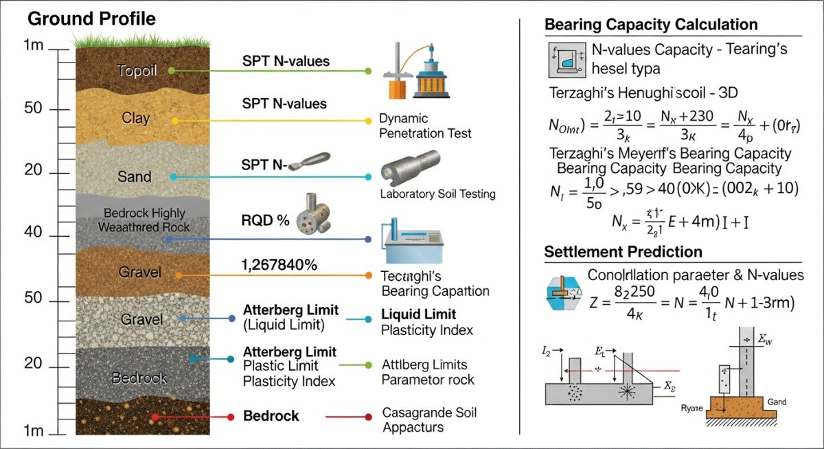 Infographic showing soil testing parameters