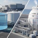 Comparison of industrial storage infrastructure for green methanol and green ammonia at a modern shipping terminal.