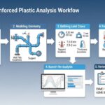 Infographic flowchart of the GRP GRE FRP piping stress analysis workflow in START-PROF.