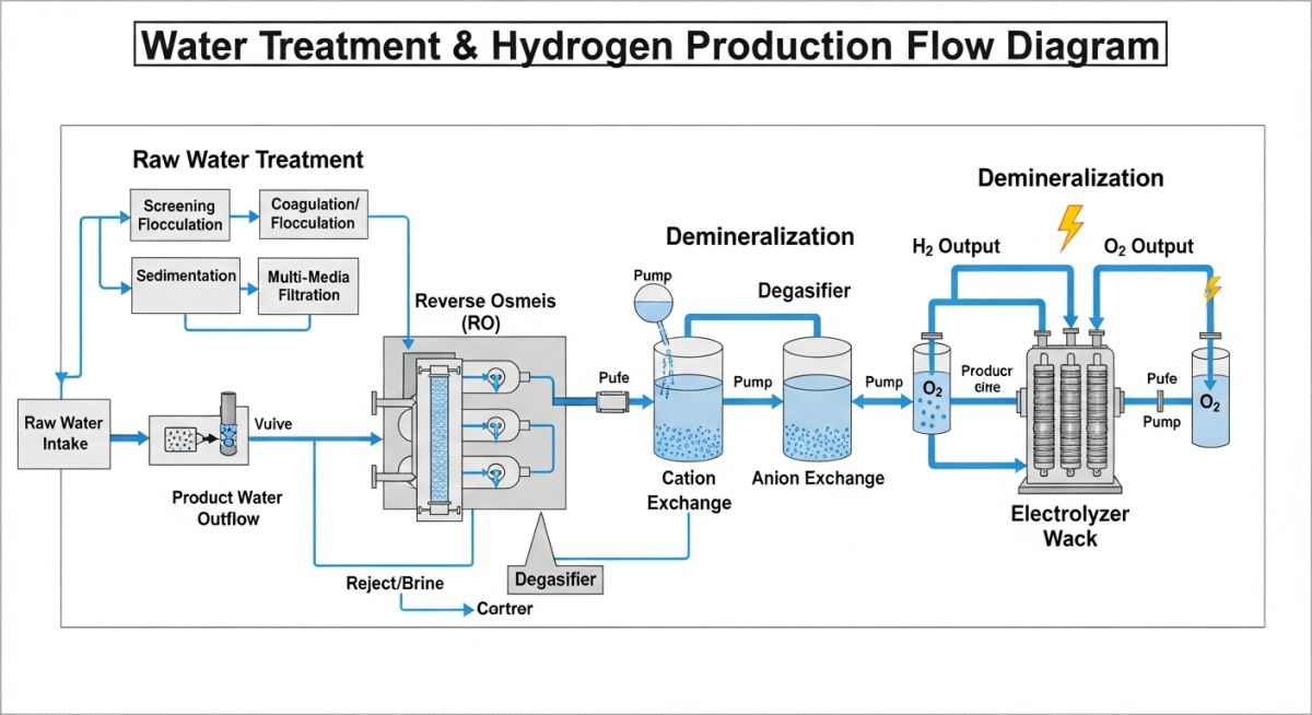 Hydrogen Water Treatment Flowchart