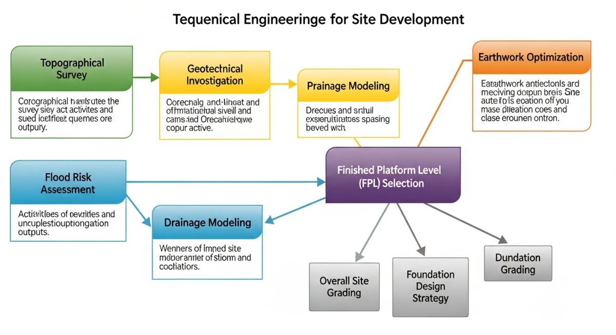Technical workflow diagram for site development