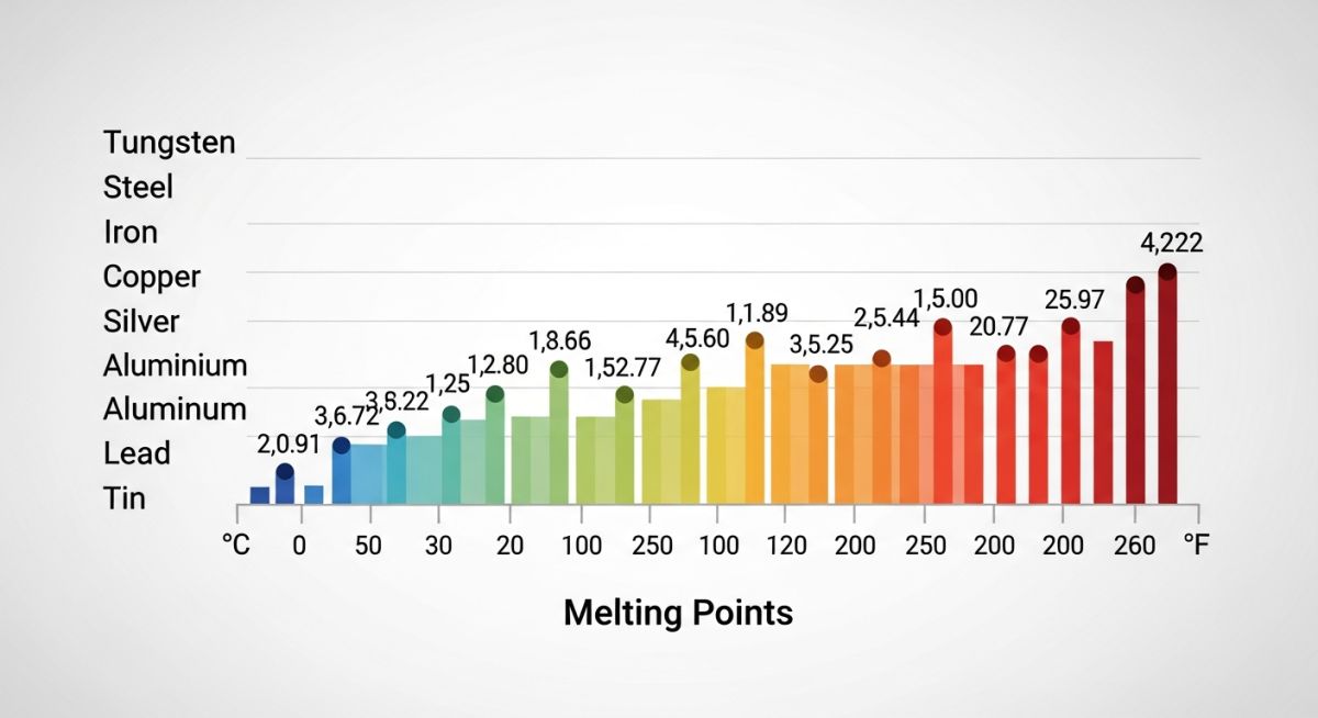 Comprehensive melting point of metals chart for industrial alloys