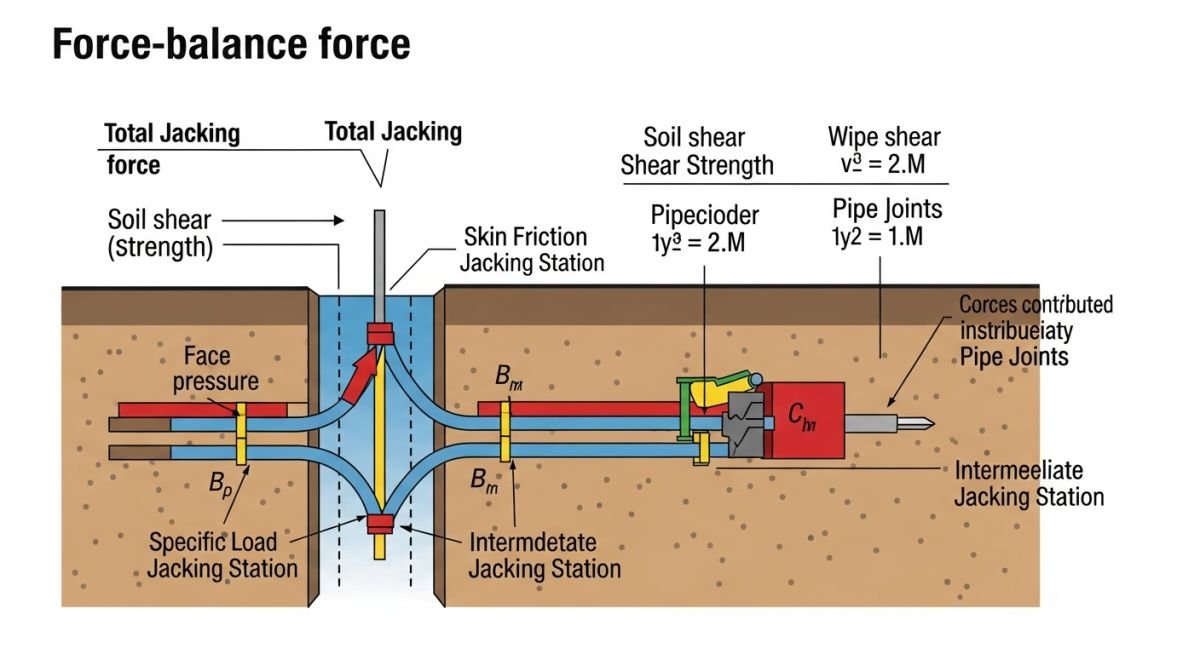 Micro Tunneling Force Distribution Infographic