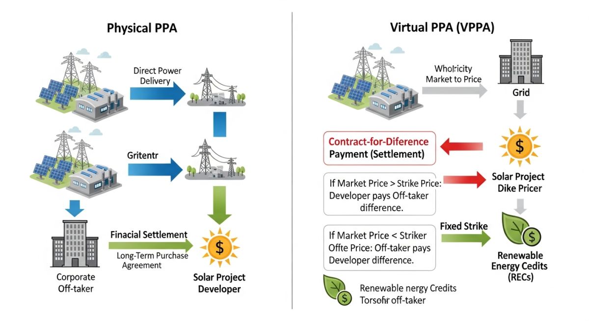 Technical structure of solar PPA delivery models