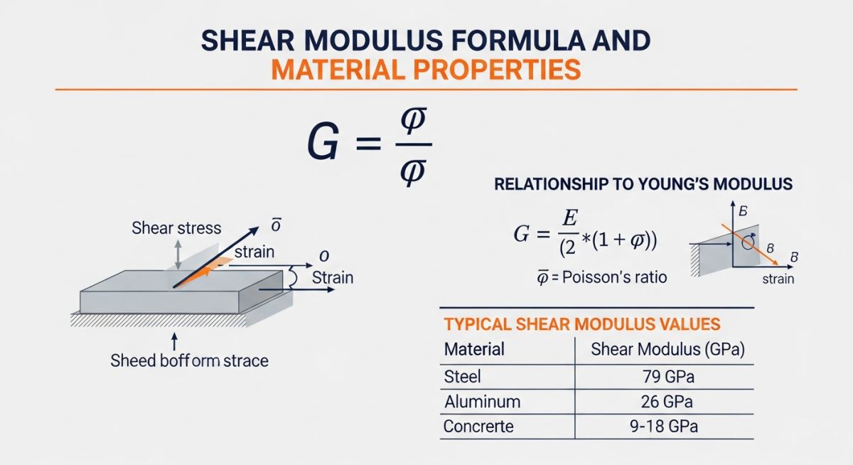 Shear Modulus Formula and Material Values