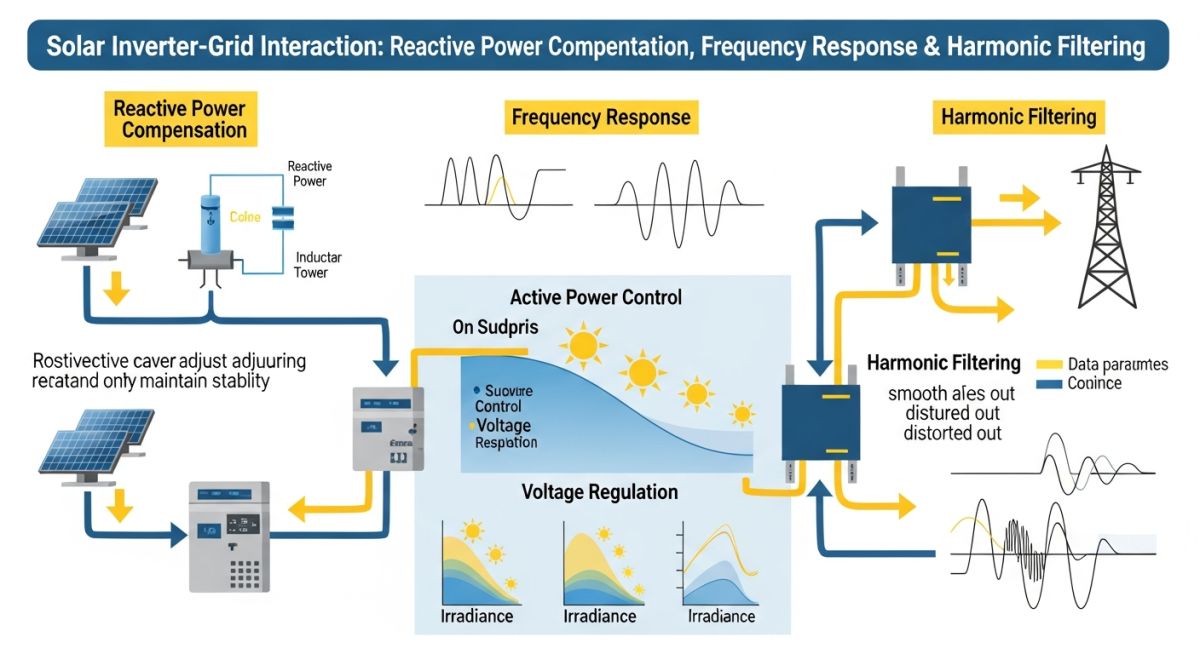 Solar grid control architecture and inverter response