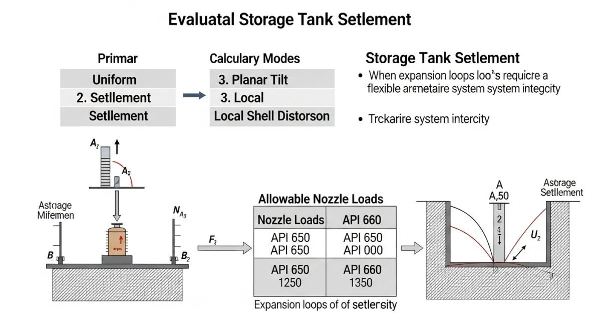 Diagram showing tank tilt and nozzle displacement vectors