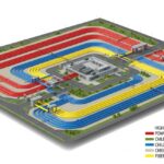 Isometric site plan showing Utility Corridor Planning for Data Centres with color-coded power, water, and telecom infrastructure paths.