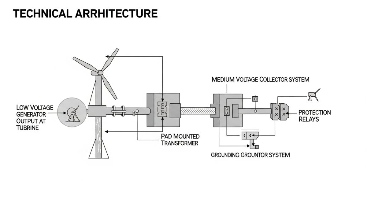 Wind Farm Electrical Single Line Diagram