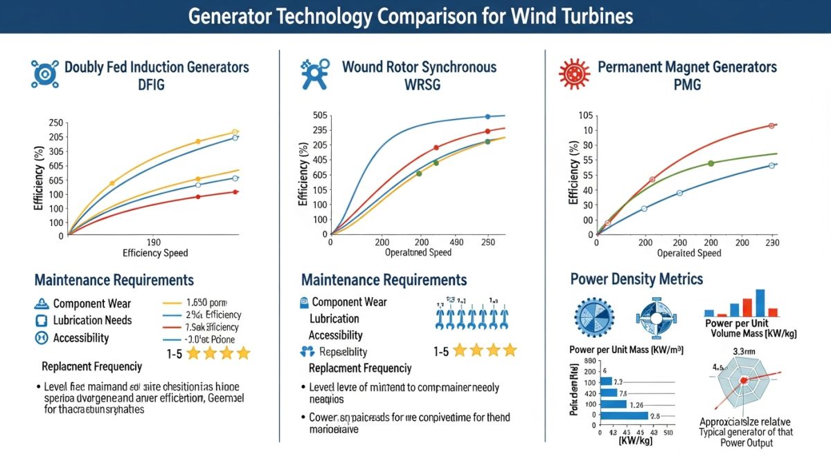 Technical comparison matrix of wind generator types